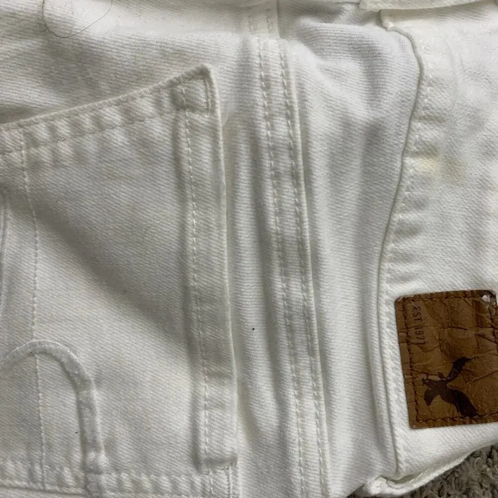 White Denim Jean Shorts American Eagle Stretch Size 0 - Picture 5 of 5